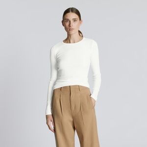 Everlane Ribbed White Long Sleeve Tee